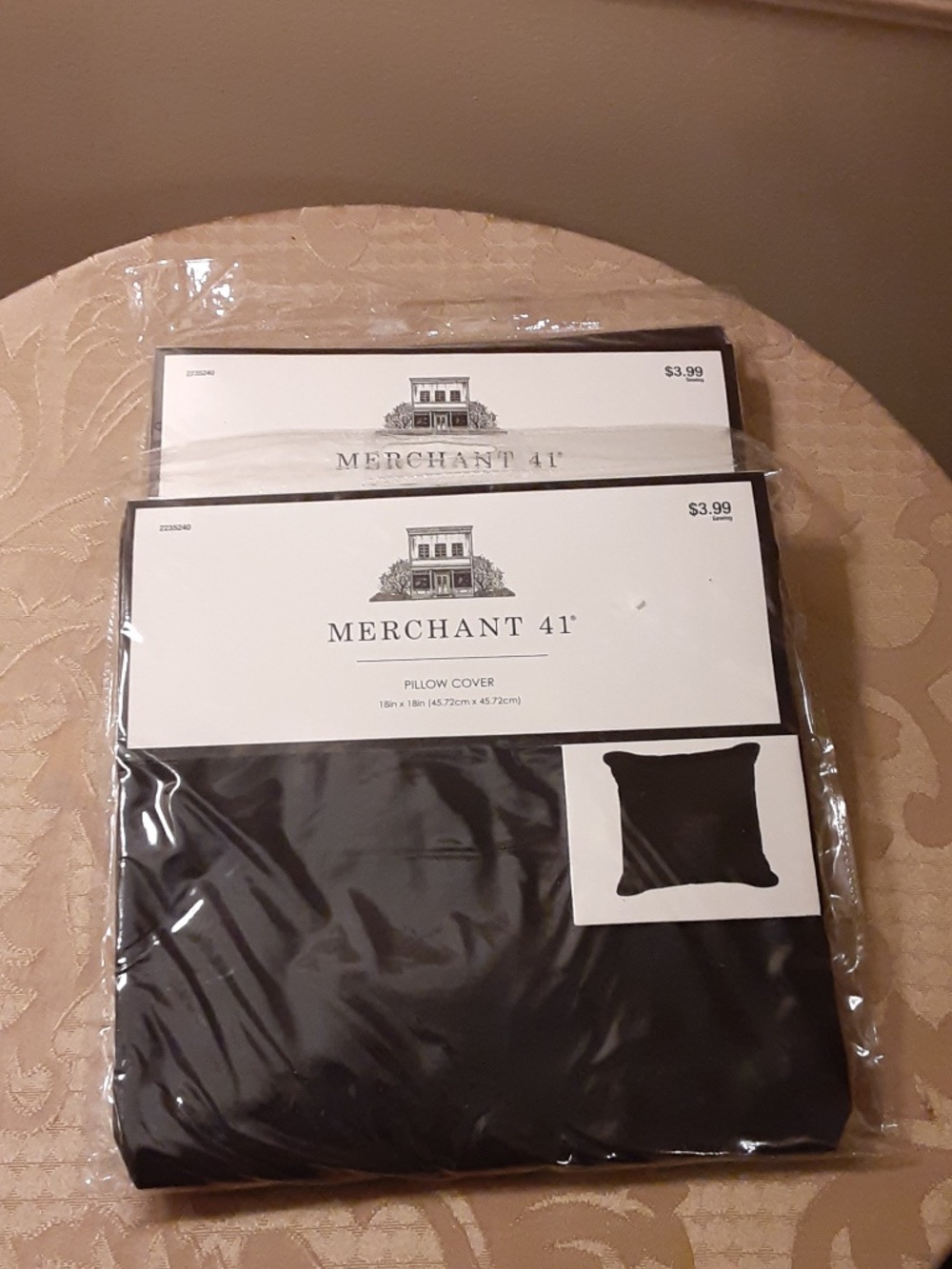 Black Pillow Covers 18 "x 18" Set of 2